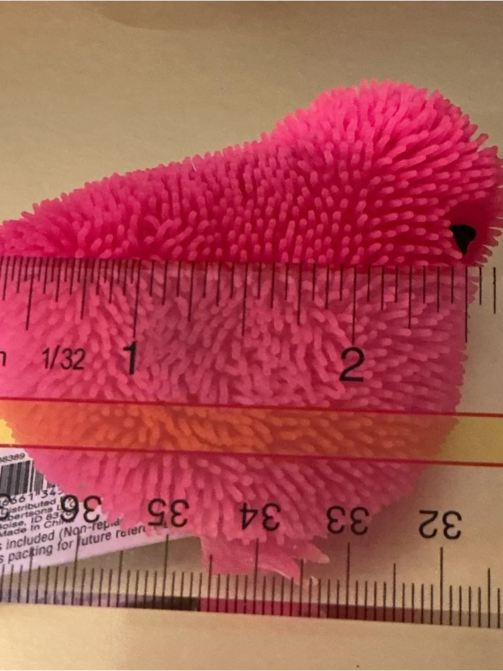 Cute Puffer Chick Rubber Toy Red, Pink, Orange